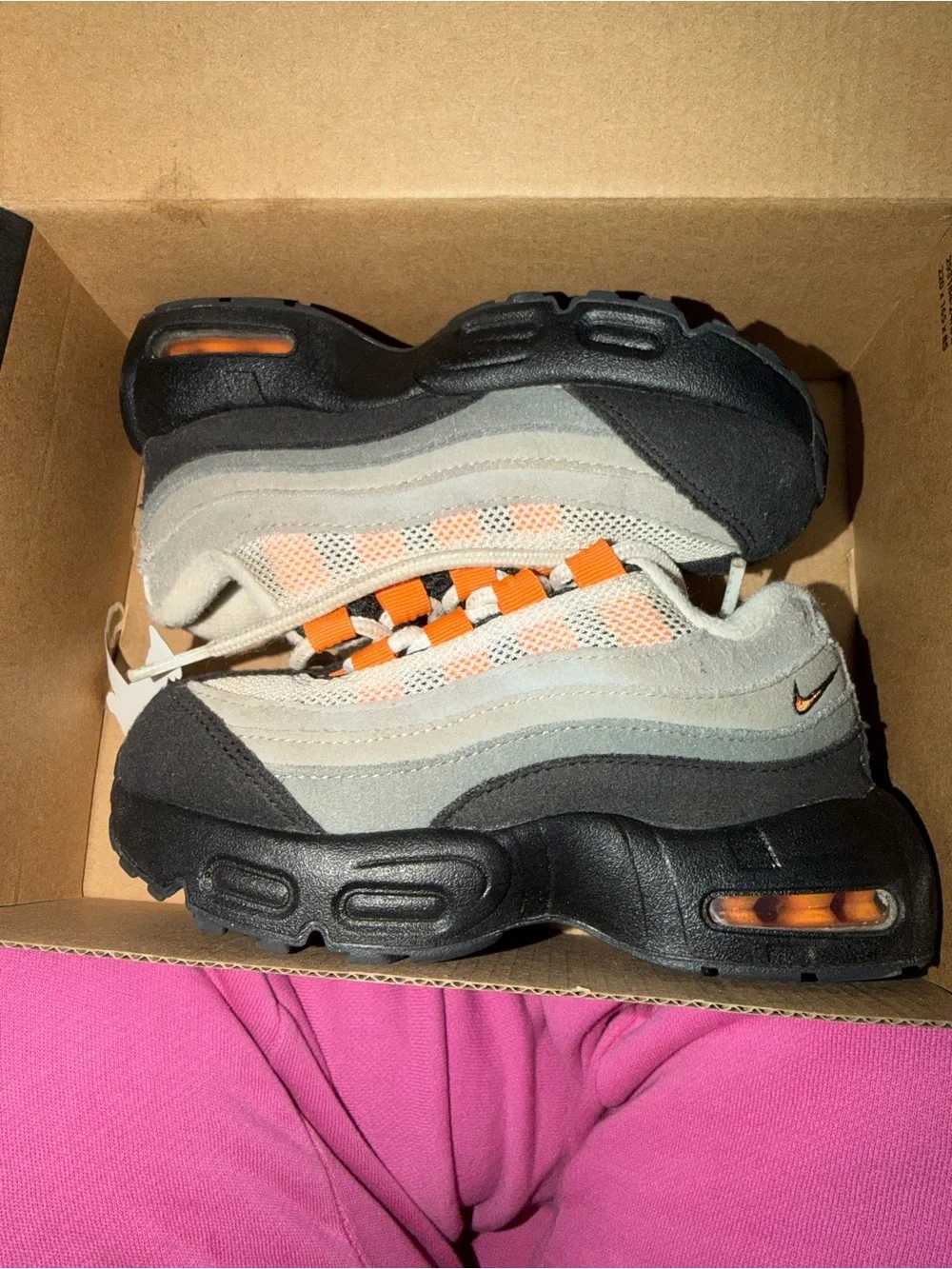 Nike Kids Black, Gray and Orange Air Max Style Sneakers